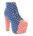 LITA PLATFORM ANKLE BOOT USA FLAG RED BLUE WHITE