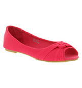 Office Monopoly peep toe Hot pink canvas