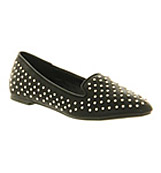 Office Empire slipper Black pu studs
