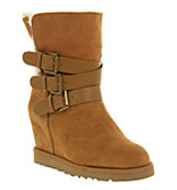 Ash Yes shearling Light camel calf suede