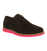 Ask the missus Uranus brogue Chocolate suede fuschi...