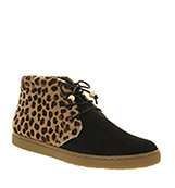 Poste Walton chukka boot Black suede leopard pr...