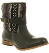 H by hudson Coachella fabric boot Black leather