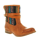 H by hudson Coachella fabric boot Tan leather