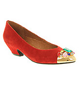 Office Bejewelled Red suede