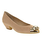 Office Bejewelled Nude suede