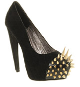 Jeffrey campbell Battle spike high heel Black suede gold spike...