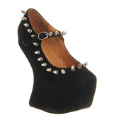 Jeffrey campbell Night spike hidden wedge Black suede silver