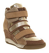 Ash Alex wedge sneaker Pink suede gold metall...
