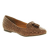 Office Peak weave loafer Brown leather
