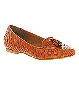 Office Peak weave loafer Coral leather
