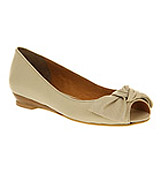 Office Peeptoe bow Off white leather