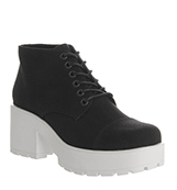Vagabond Dioon lace up boot Black white sole canva...