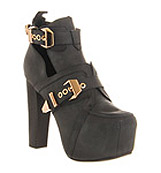 Jeffrey campbell Litrane platform ankle bo Black leather gold