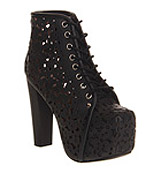 Jeffrey campbell Lita daisy ankle boot Black leather