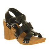 Office Fawn sandal Black leather