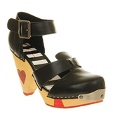 Lola ramona Liza heart heel Black leather