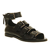 Office Industrial buckle Black leather