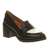 Office Let it be loafer Black white leather