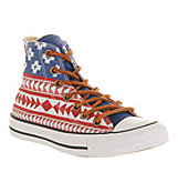 Converse All star hi Blue red folk print ex...