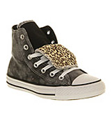 Converse All star hi double tongue Black acid wash denim ...
