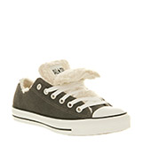Converse All star ox low double to Charcoal grey shearlin...