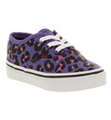 Vans Authentic kids 12+ months Cheetah purple magneta