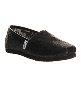 Toms Youth classics Black glitter
