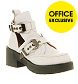 Jeffrey campbell Coltrane buckle ankle bt White leather