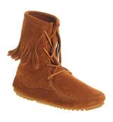 Minnetonka Tramper tassle ankle boot Brown suede