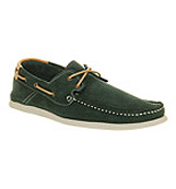 Ask the missus Sinbad boat shoe Green suede