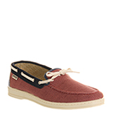 Maians Narciso boat loafer Burgundy canvas