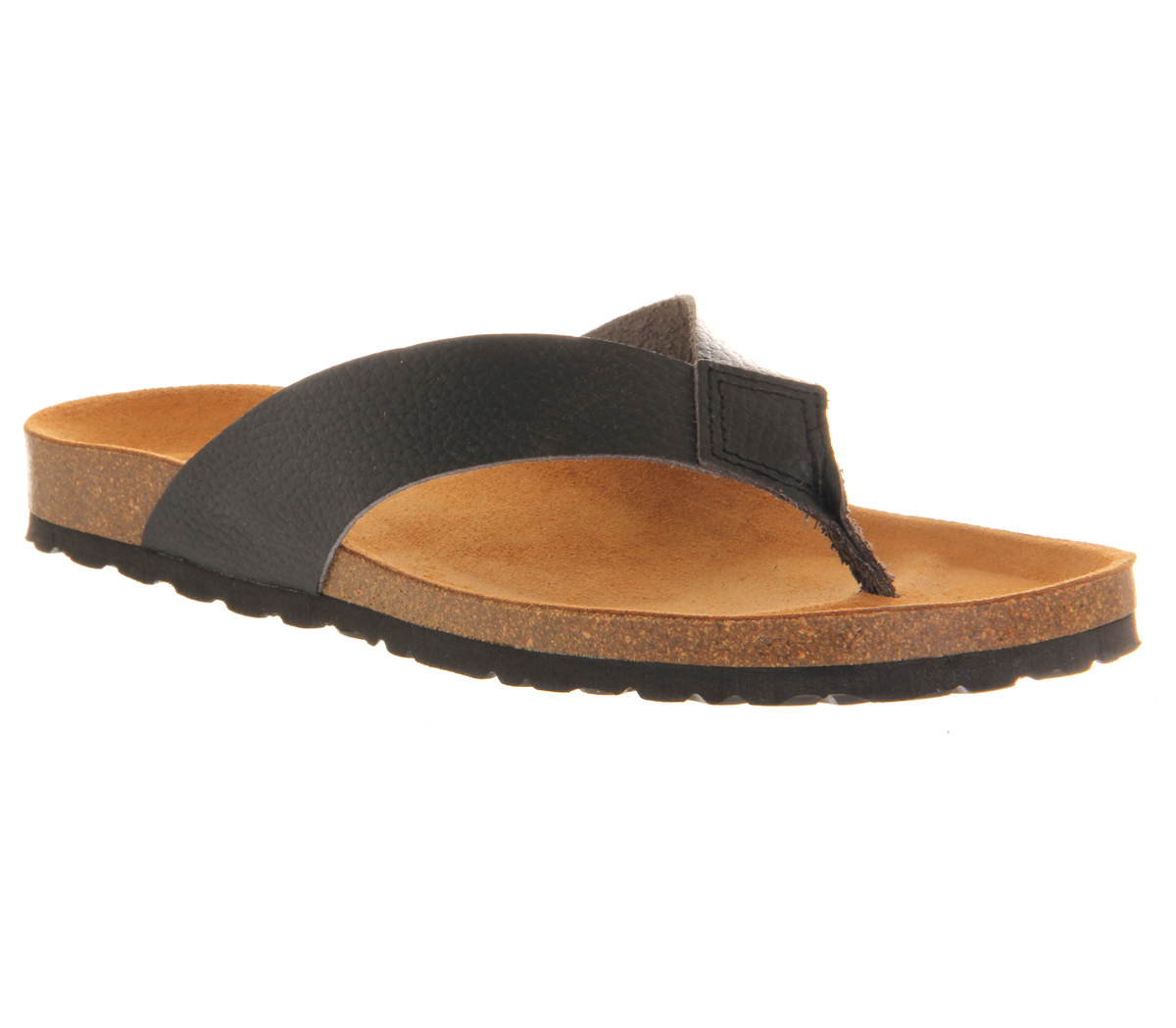 OFFICEThong SandalsBlack Leather