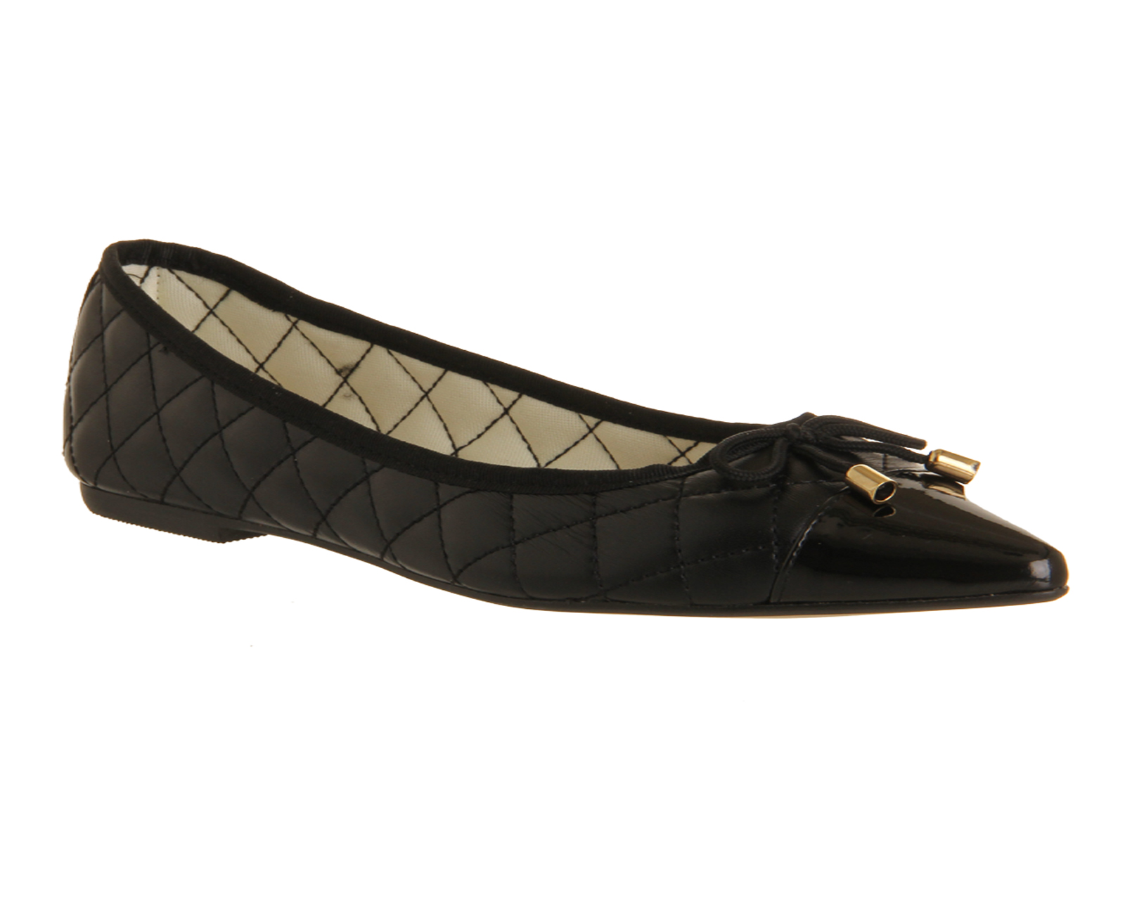 OFFICEVeronica Quilted PointBlack Leather