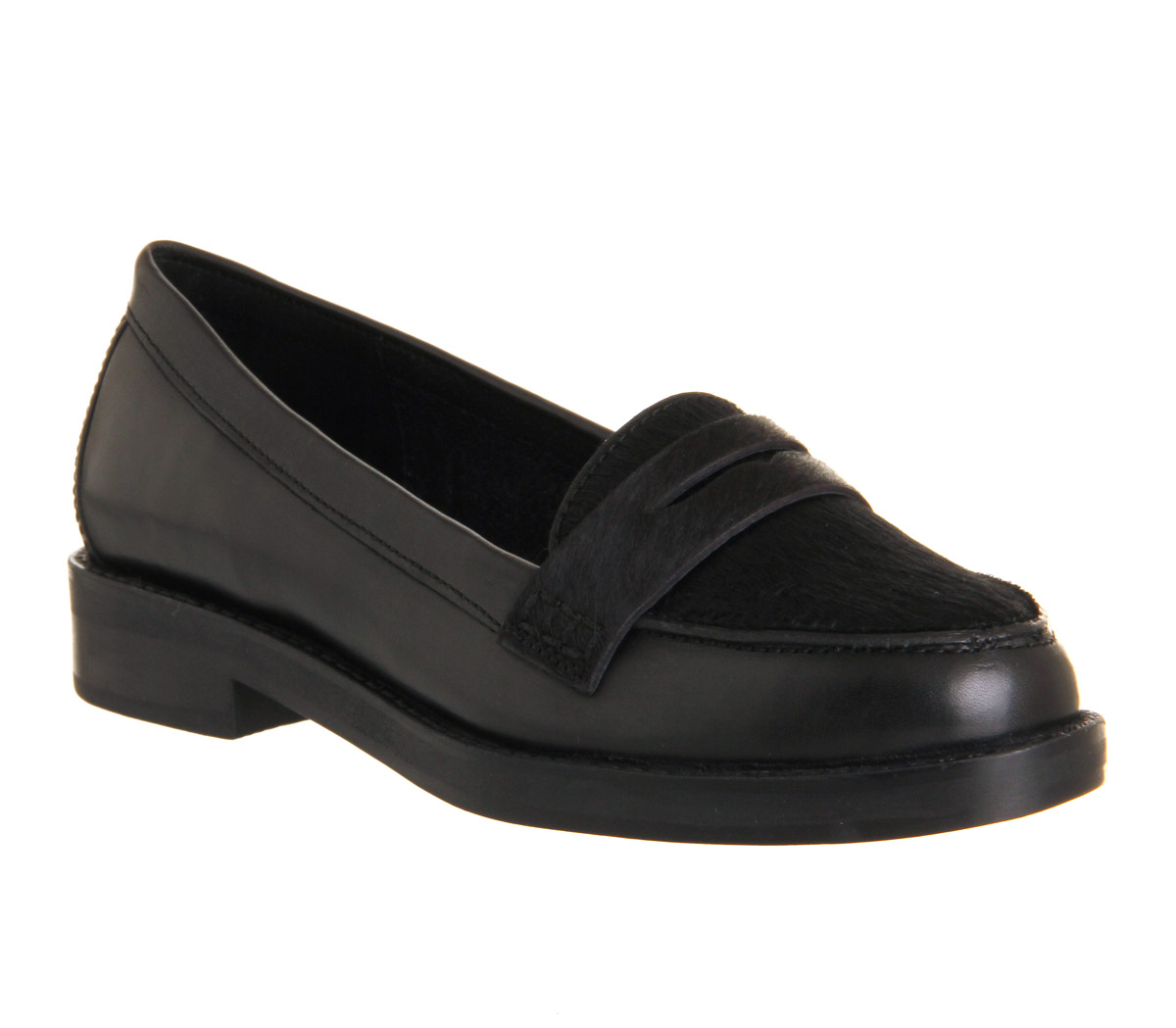 OFFICEVictorious Penny loafersBlack Pony Black Leather