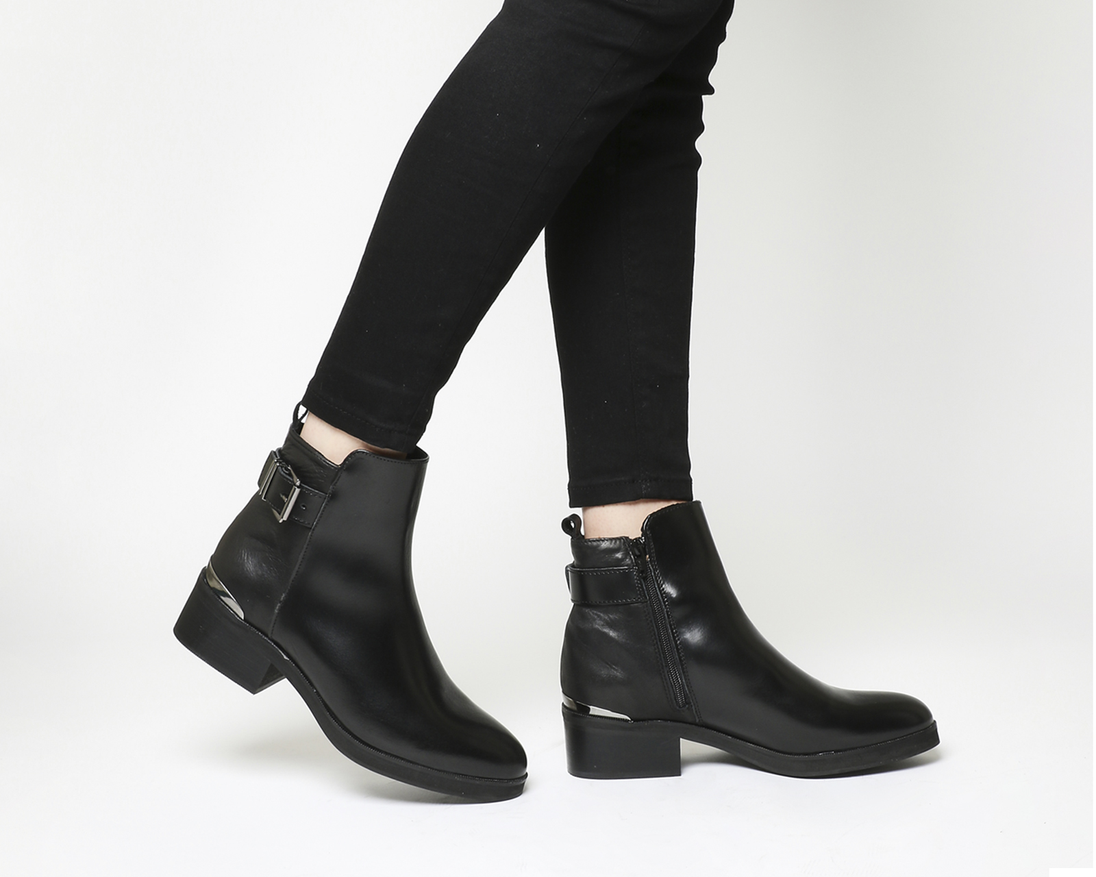 OFFICEInnovate Strap Ankle BootsBlack Box Leather