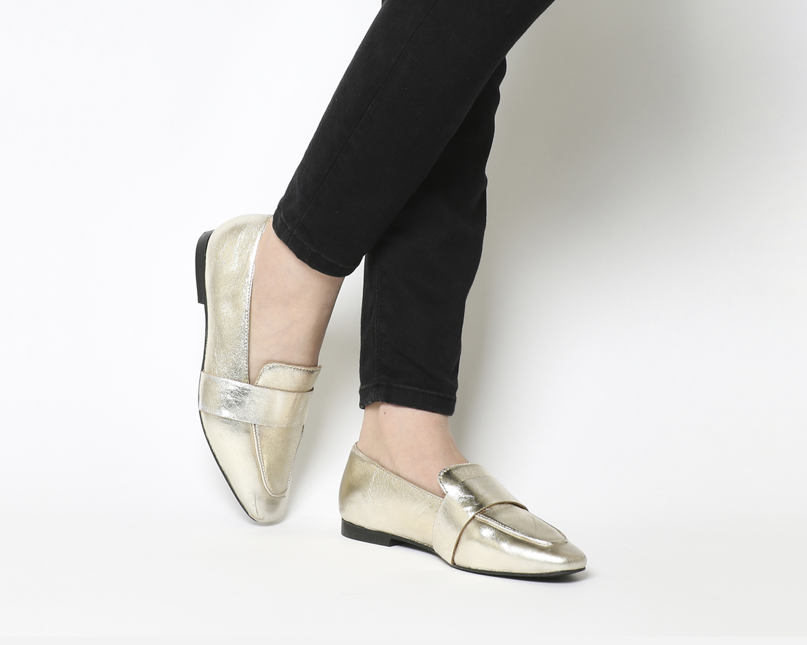 OFFICEPip Clean LoafersGold Metallic Leather