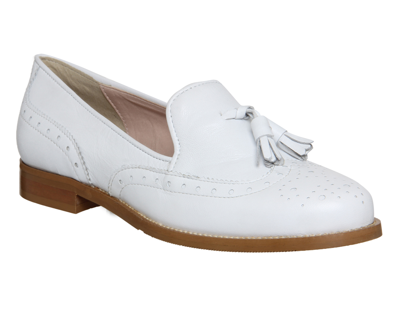 OFFICEVectra Brogue LoafersWhite Leather