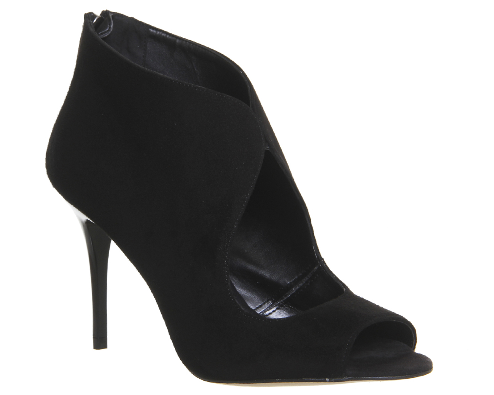 OFFICEQuids In Cut Out Zip Back Shoe BootsBlack Suede