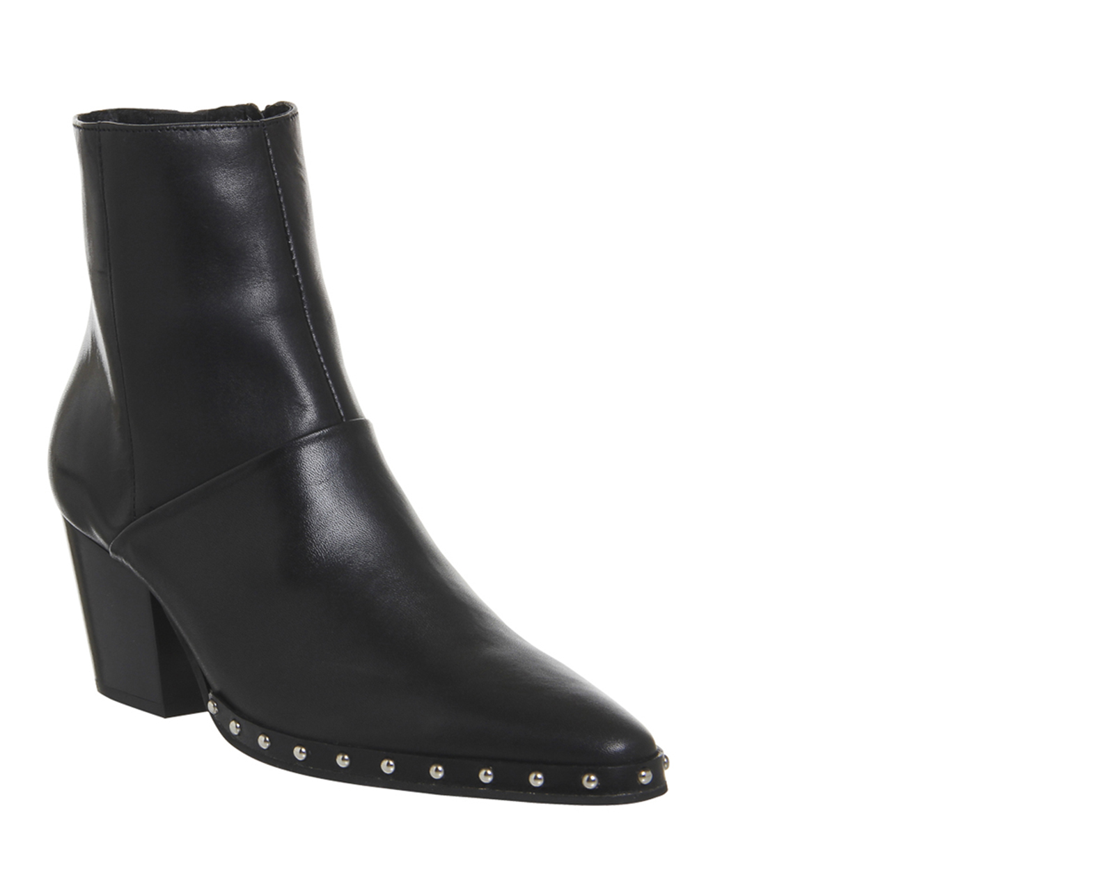 OFFICELevi Western BootsBlack Leather With Studs