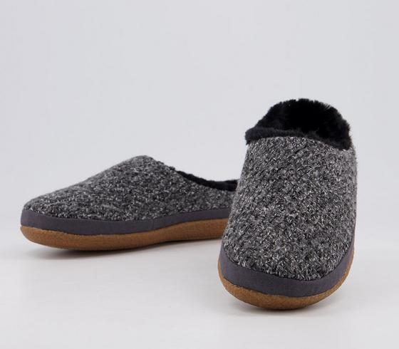 Practical TOMS Ivy slippers in dark grey.