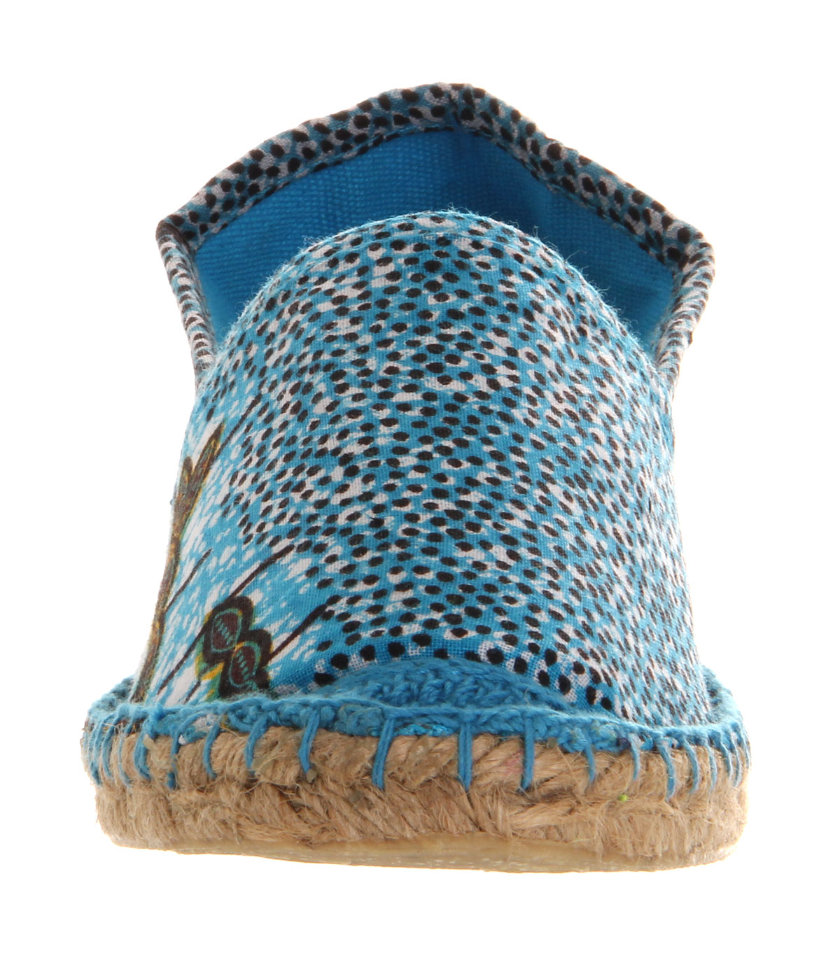 OFFICEAqua Flat EspadrilleBatik Print Canvas