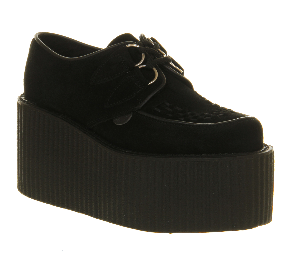 Underground Triple Sole Creeper Black Suede - Flat Shoes for Women