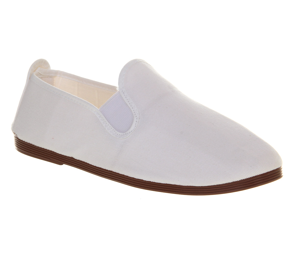 Flossy Flossy Plimsoles White Canvas - Men's Casual Shoes