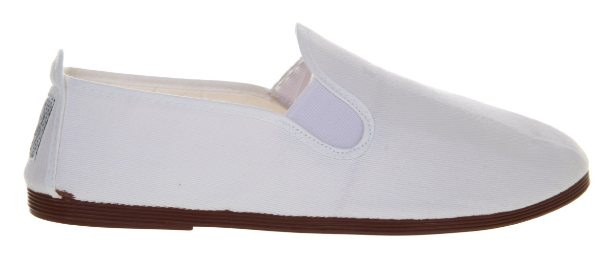 Flossy Flossy Plimsoles White Canvas - Men's Casual Shoes