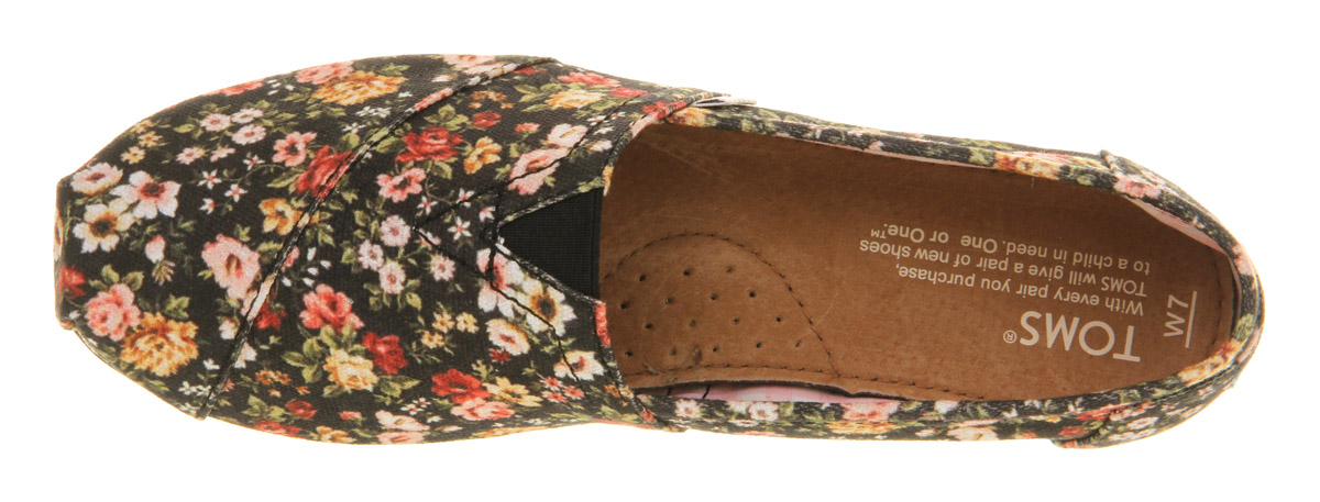TOMSSeasonal Classic Slip OnBlack Floral 