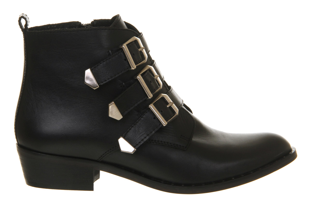 Office Breakout Black Leather - Ankle Boots