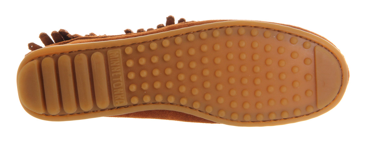 MinnetonkaDouble Fringe Side Zip BtBrown Suede