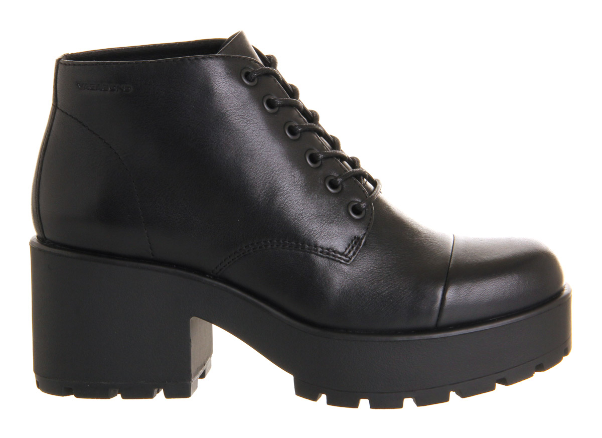Vagabond Dioon Lace Up Boots Black Leather - Ankle Boots