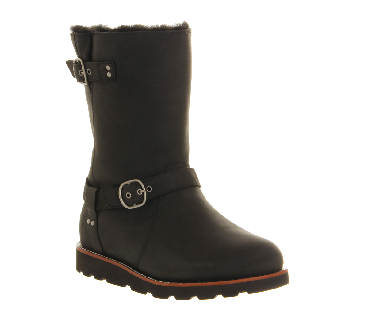 UGG Noira Calf Boots Black Leather 
